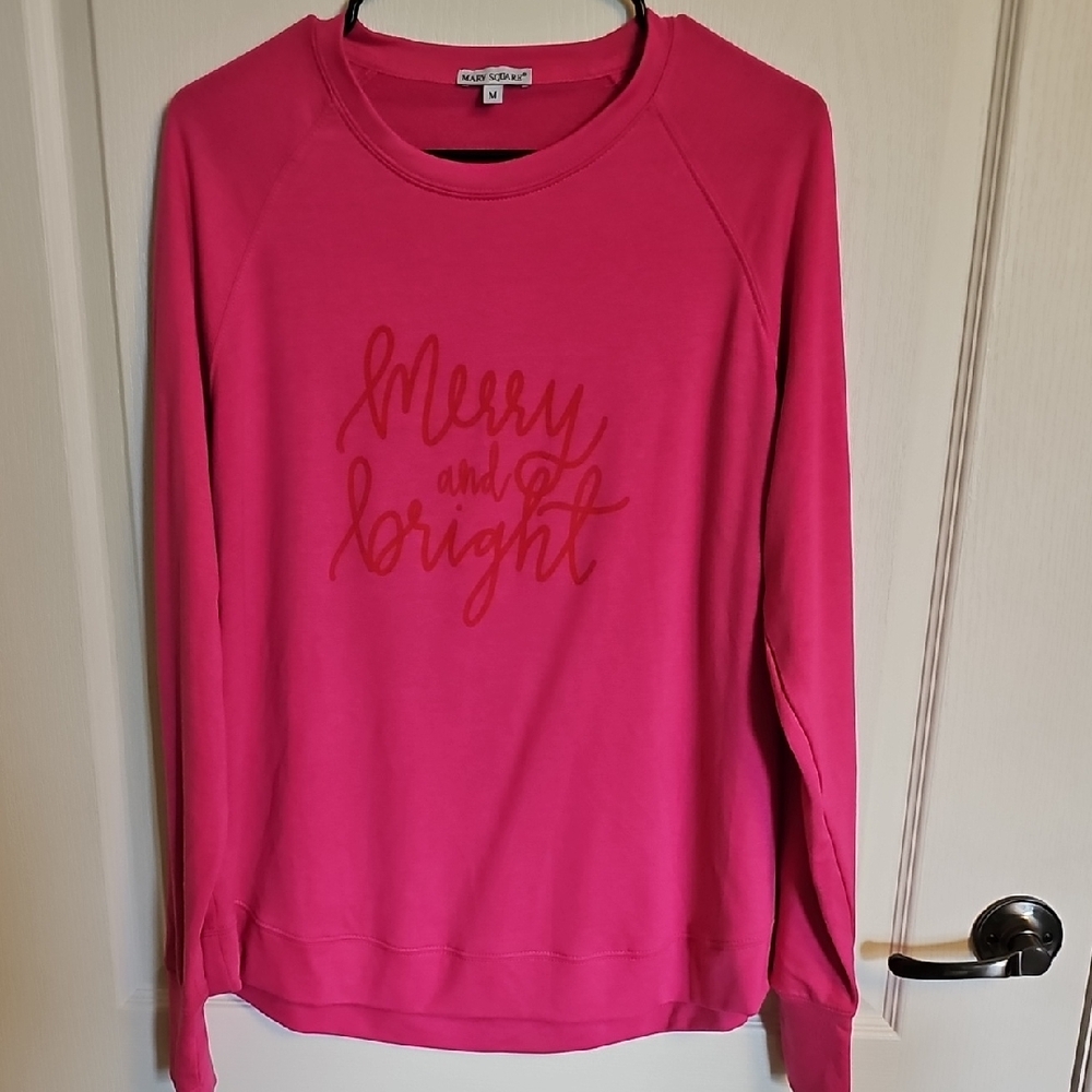 Karen Scott Pink 'Merry and Bright' Sweatshirt